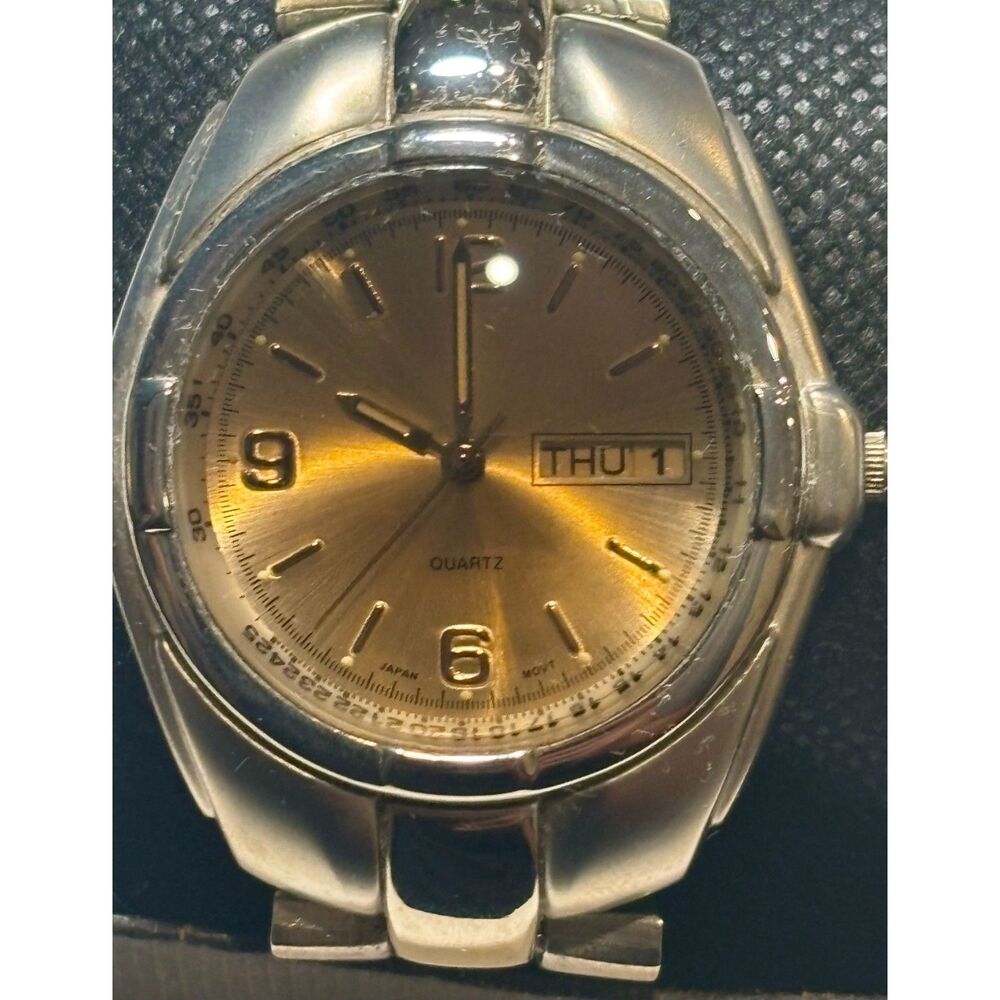 Men's Two-Tone Quartz Dress Watch- New Battery!